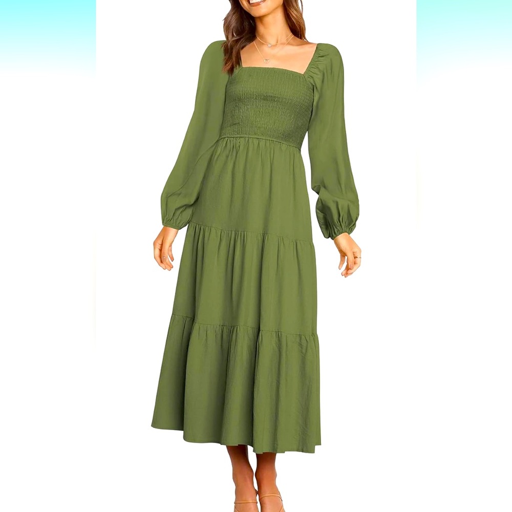 Black long sleeve midi dress